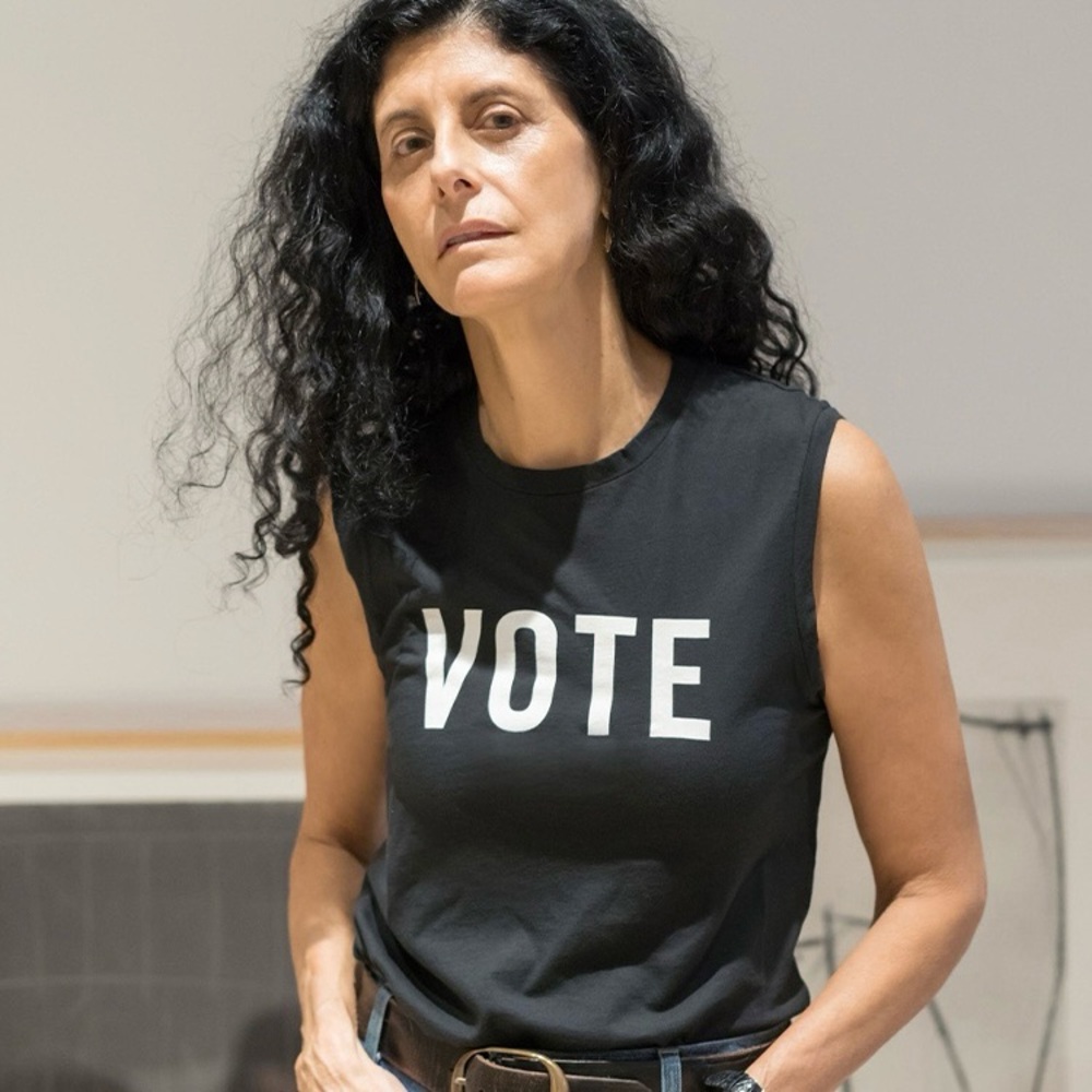 NWT Nili Lotan Black VOTE Muscle Tee Size XS